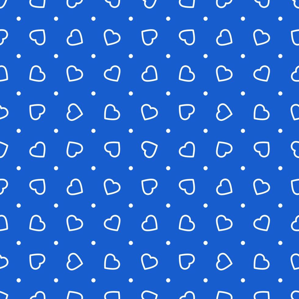 Heart love and dot seamless pattern vector