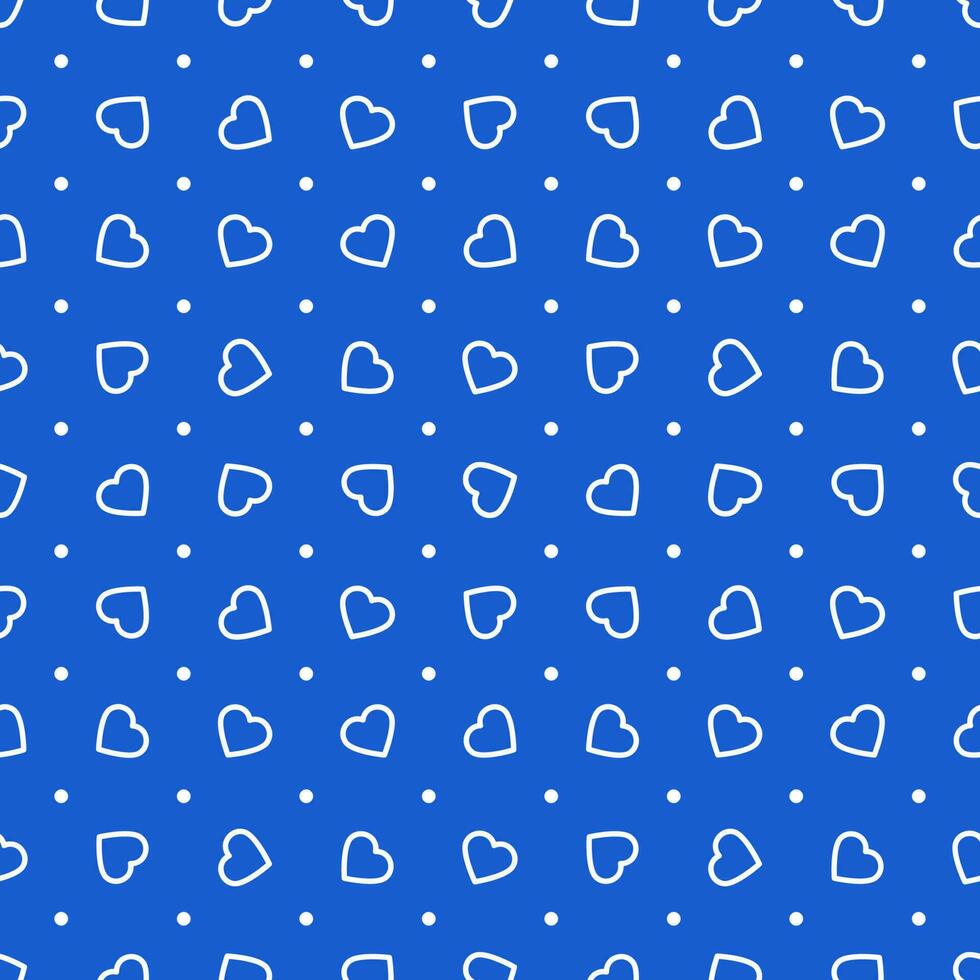 Heart love and dot seamless pattern vector