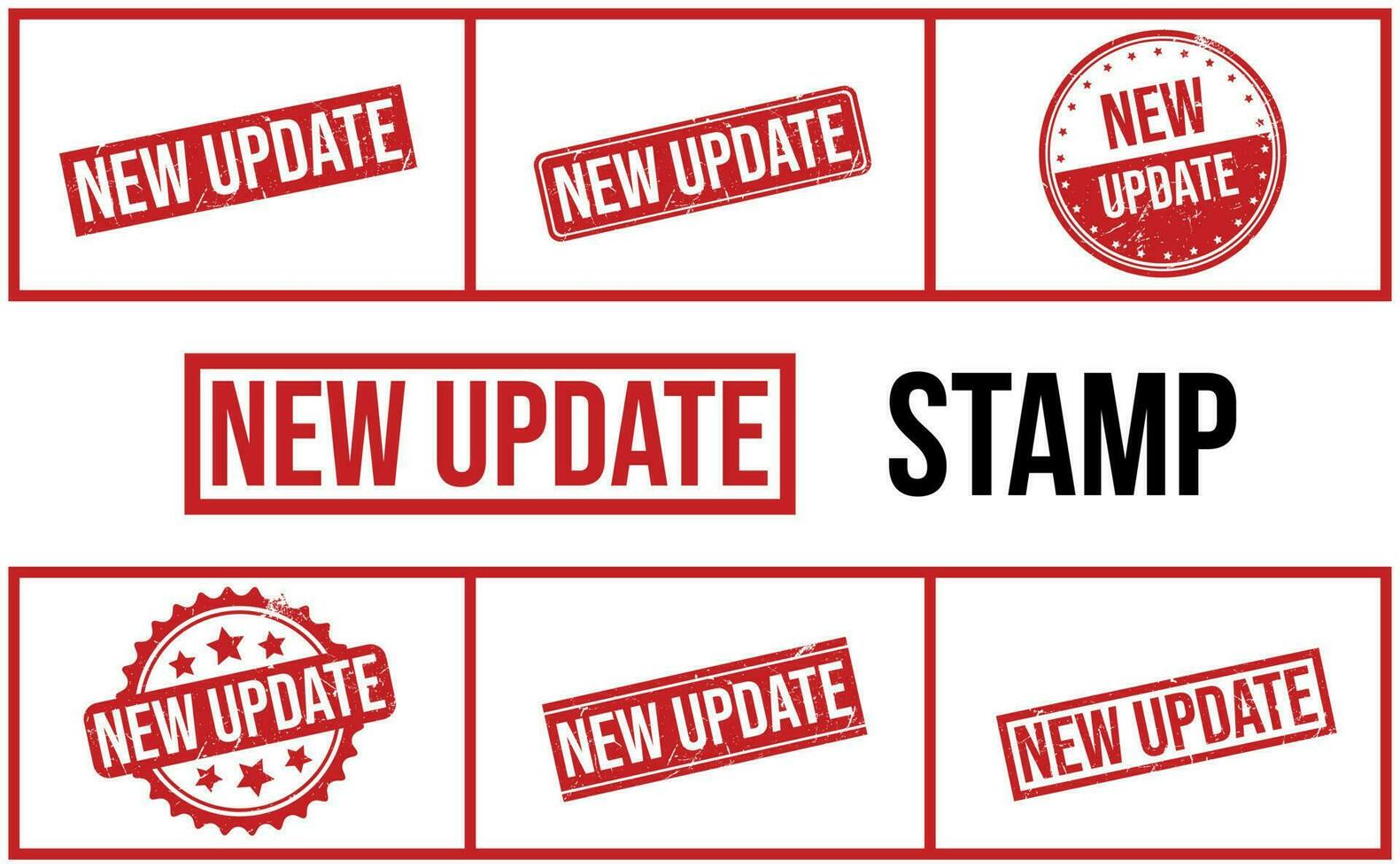 New Update Rubber Stamp Set Vector