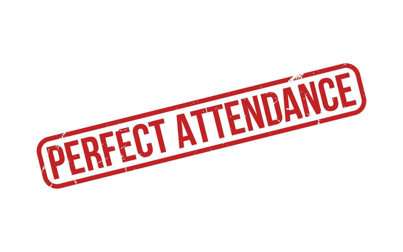 Red Perfect Attendance Rubber Stamp Seal Vector