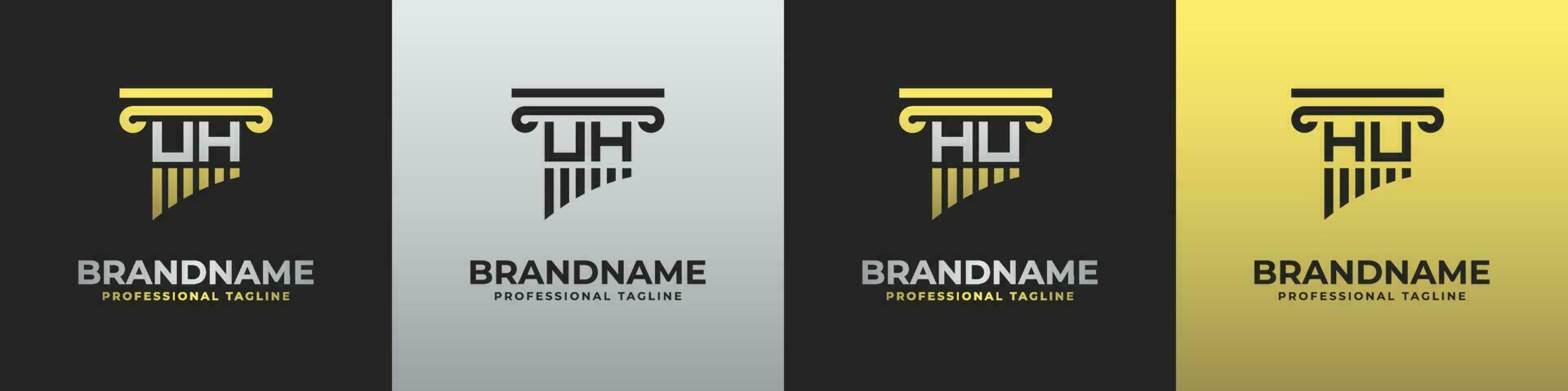 Letter HU or UH Lawyer Logo, suitable for any business related to lawyer with HU or UH initials. vector