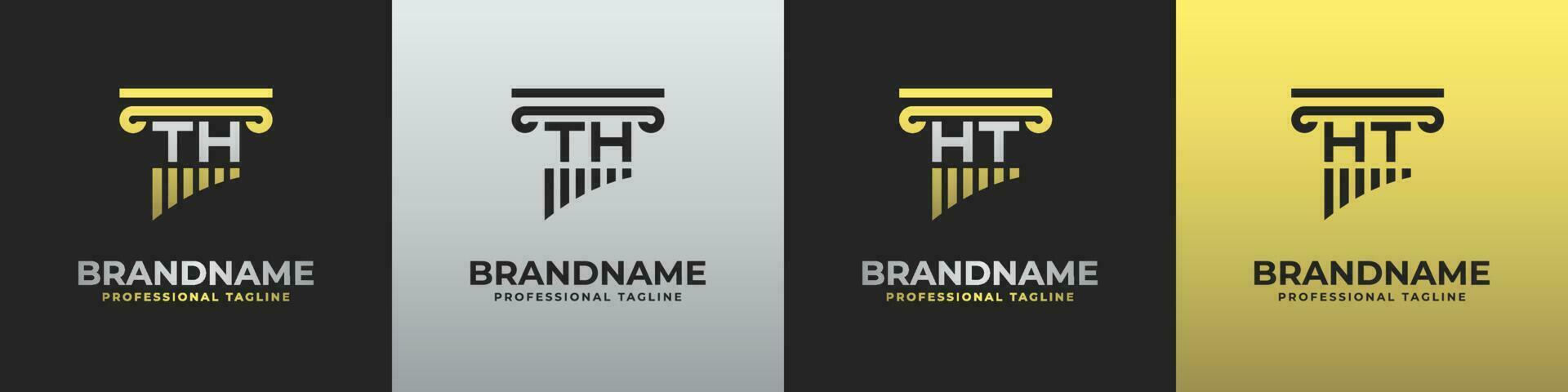 Letter HT or TH Lawyer Logo, suitable for any business related to lawyer with HT or TH initials. vector