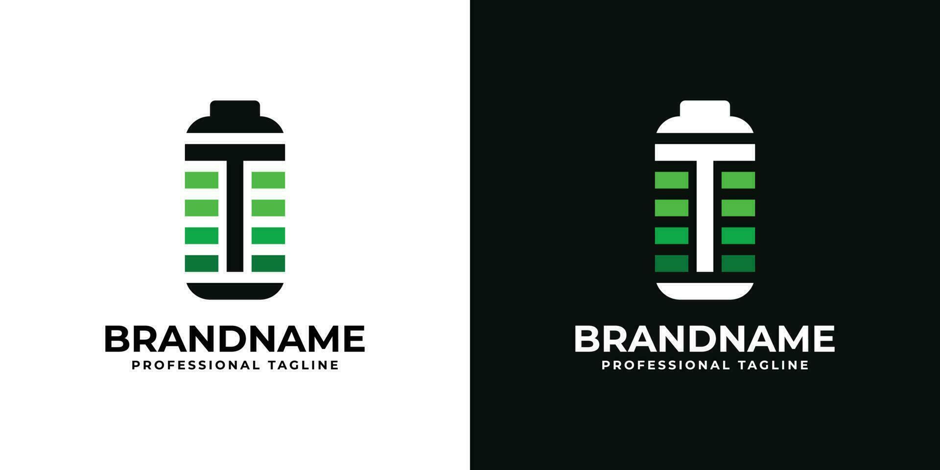 Letter T Battery Logo. Suitable for any business related to Battery with T initial. vector