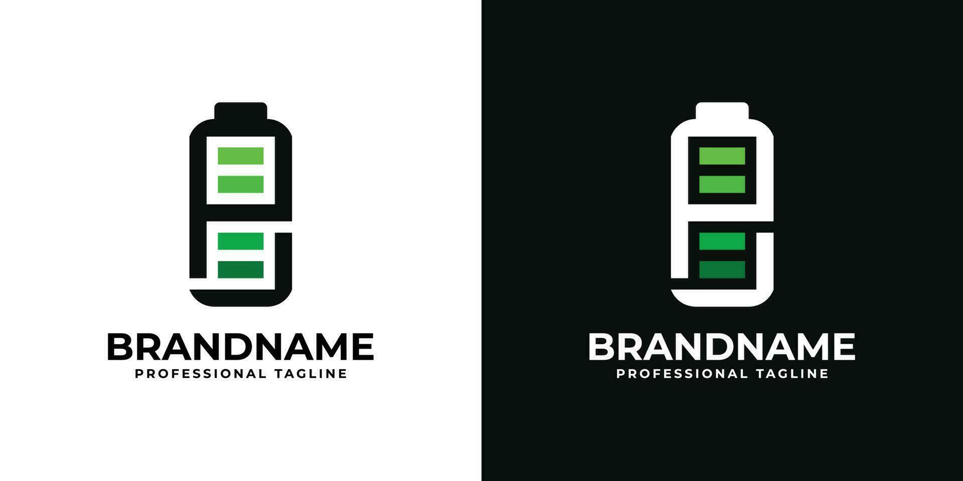 Letter P Battery Logo. Suitable for any business related to Battery with P initial. vector