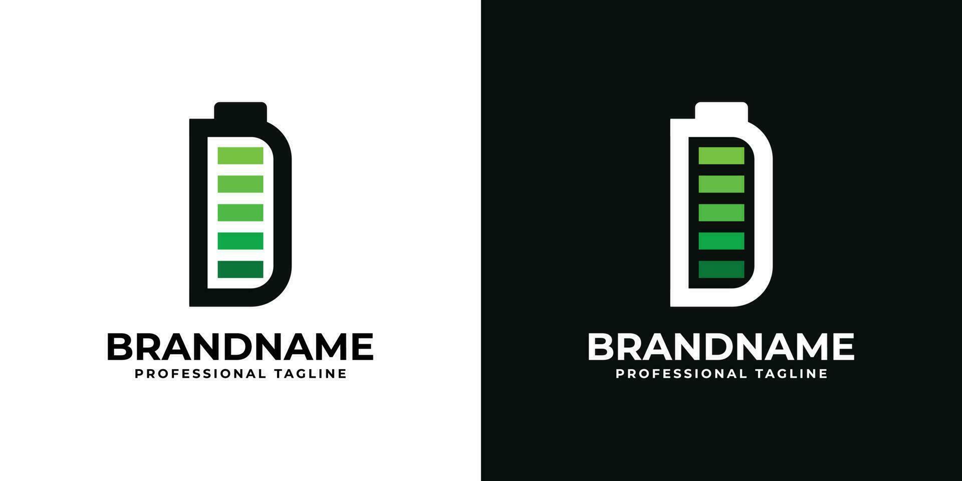Letter D Battery Logo. Suitable for any business related to Battery with D initial. vector