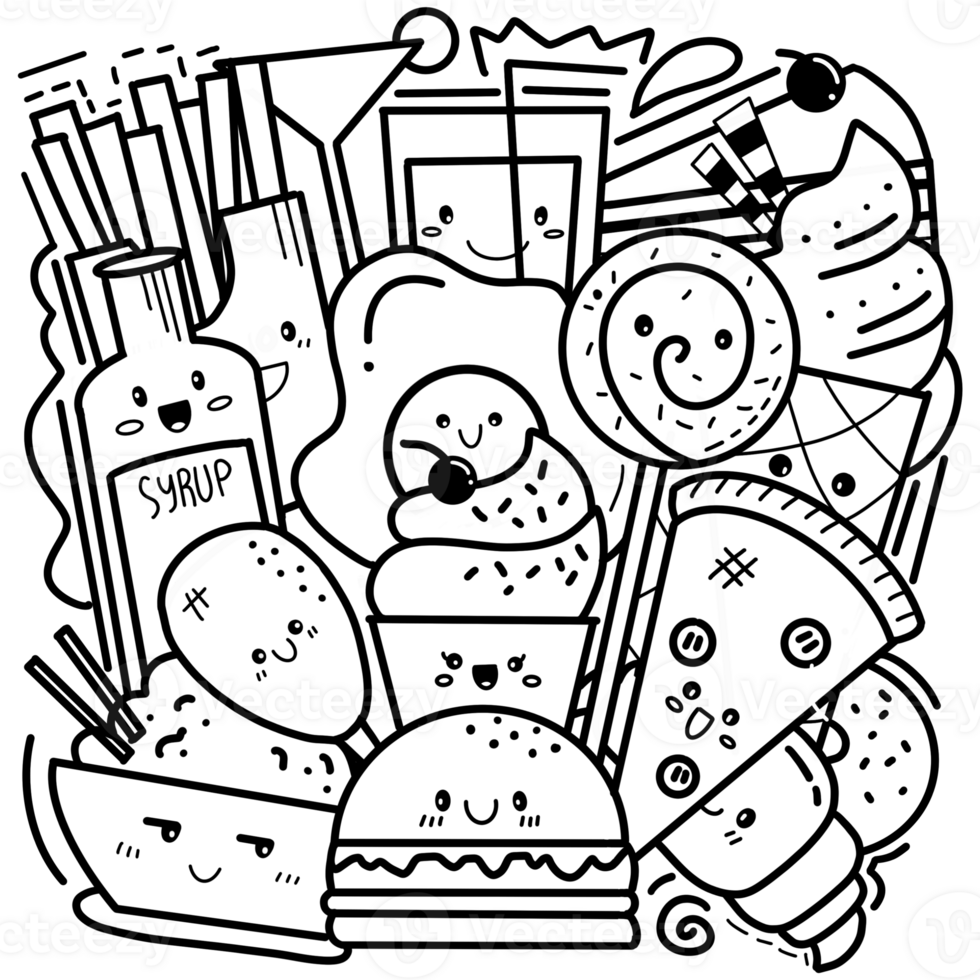 voedsel tekening t-shirt ontwerp png