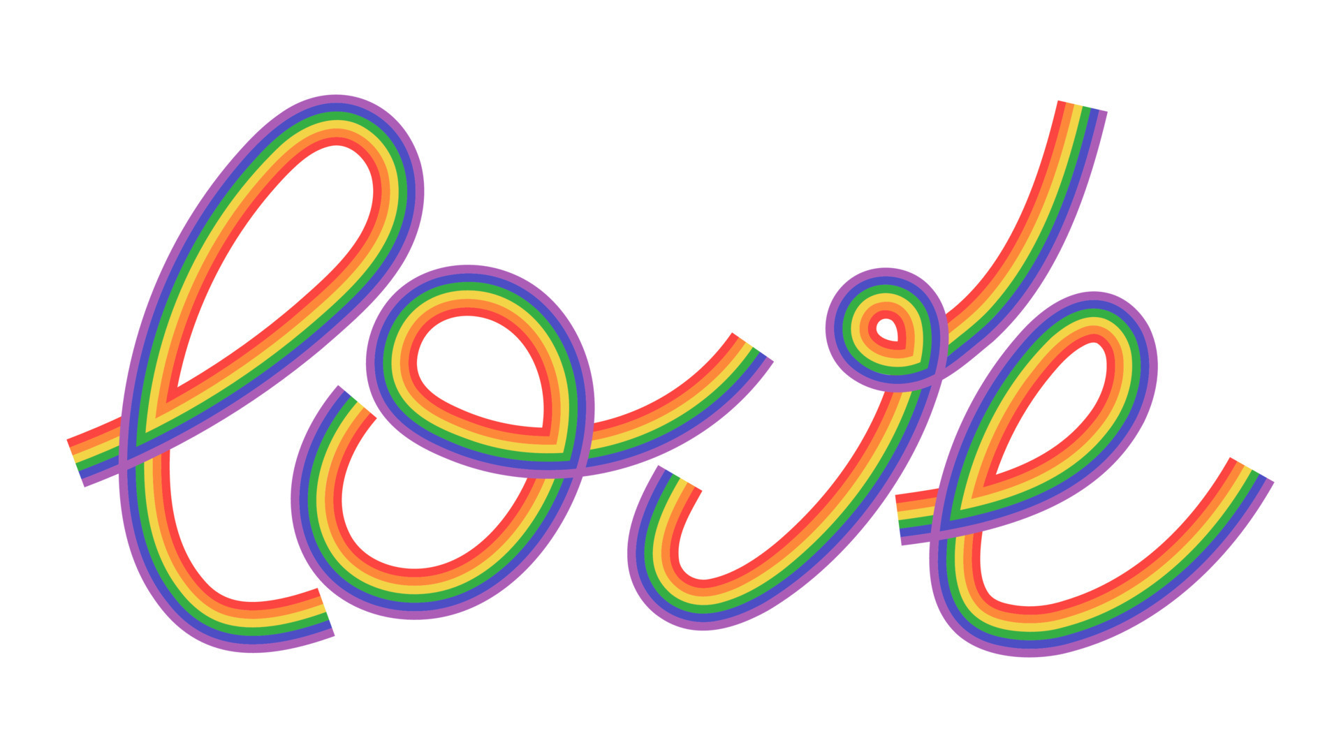 Love lettering LGBTQ rainbow flag vector illustration 23353214 Vector ...