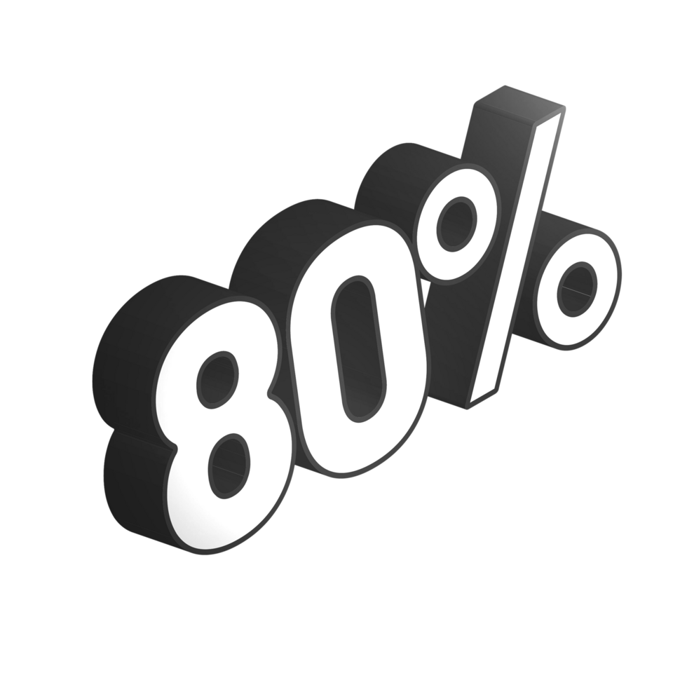 discount 3d text design png, 3d number in transparent background, discount sale creative typography design PNG, offer typography PNG design for web