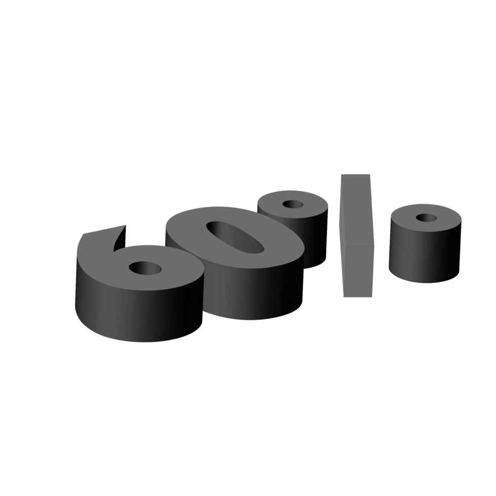 discount 3d text design png, 3d number in transparent background, discount sale creative typography design PNG, offer typography PNG design for web