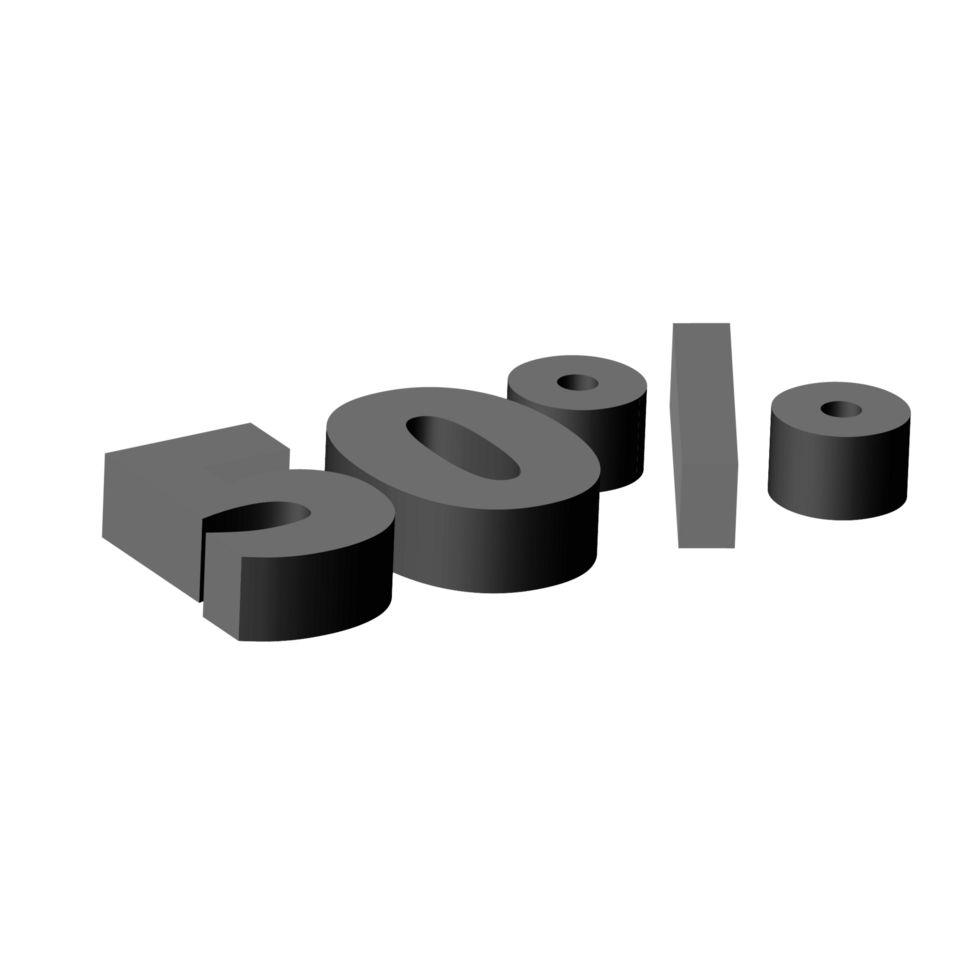 discount 3d text design png, 3d number in transparent background, discount sale creative typography design PNG, offer typography PNG design for web