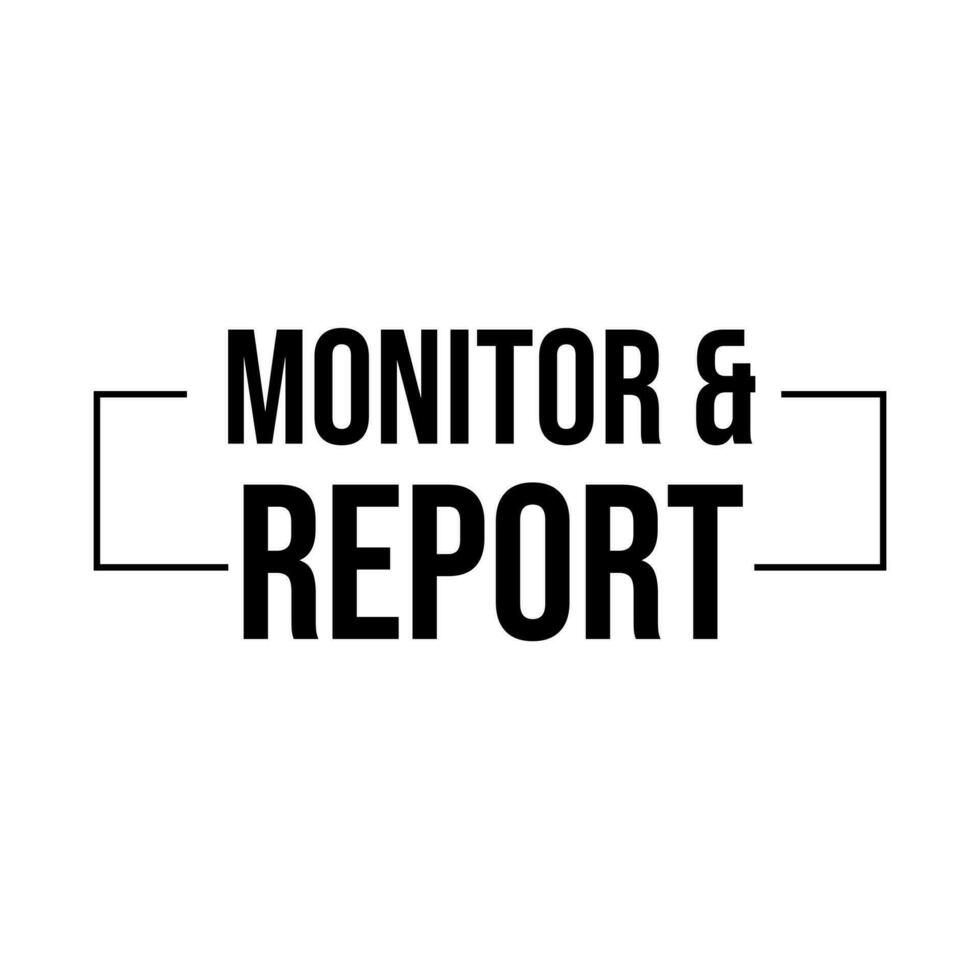 Monitor and report business risks text icon label button design vector