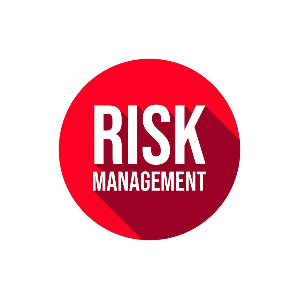 Risk management business economy money debt icon label design vector