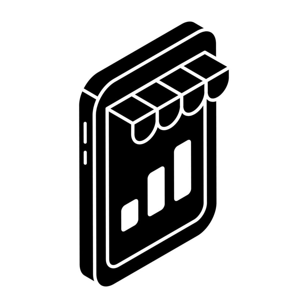 WA unique design icon of mobile data shopping eb 23353390 Vector Art at