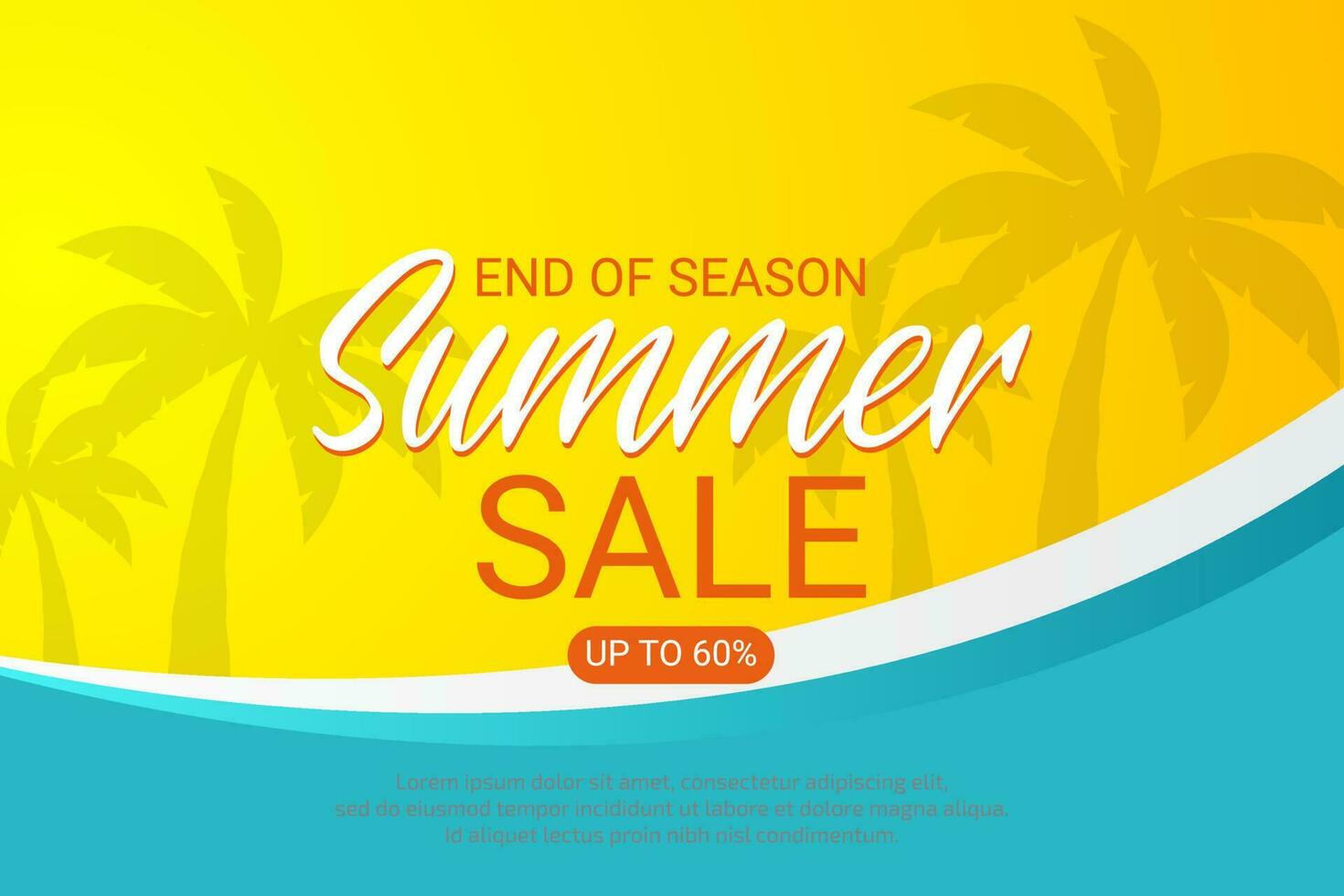 Summer sale template background with tropical plants vector