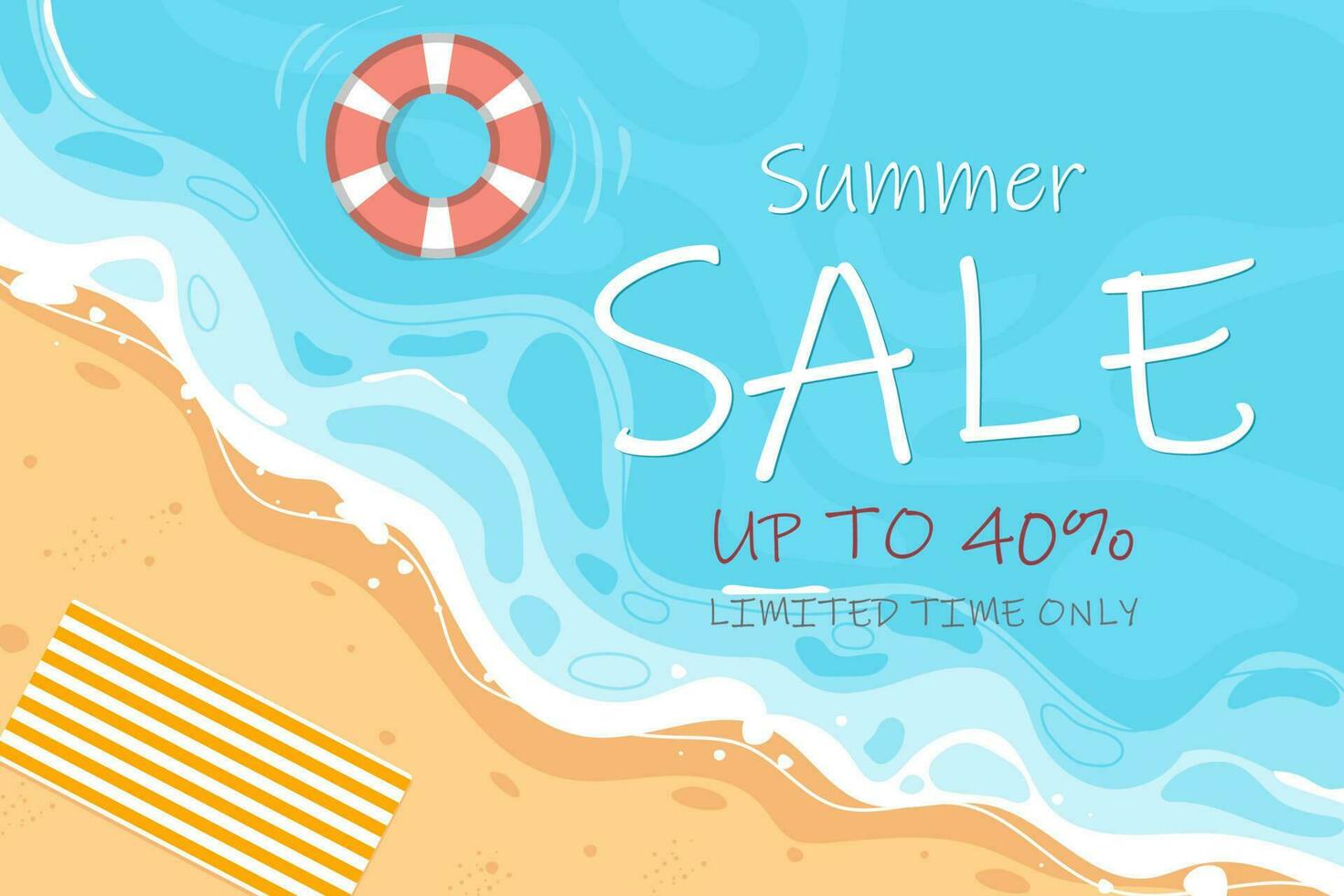 Summer sale template background with tropical plants vector