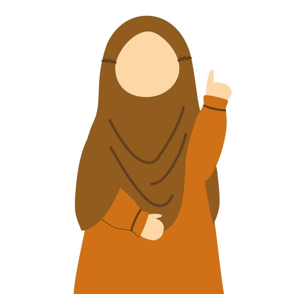 linda musulmán niña vistiendo hijab vector