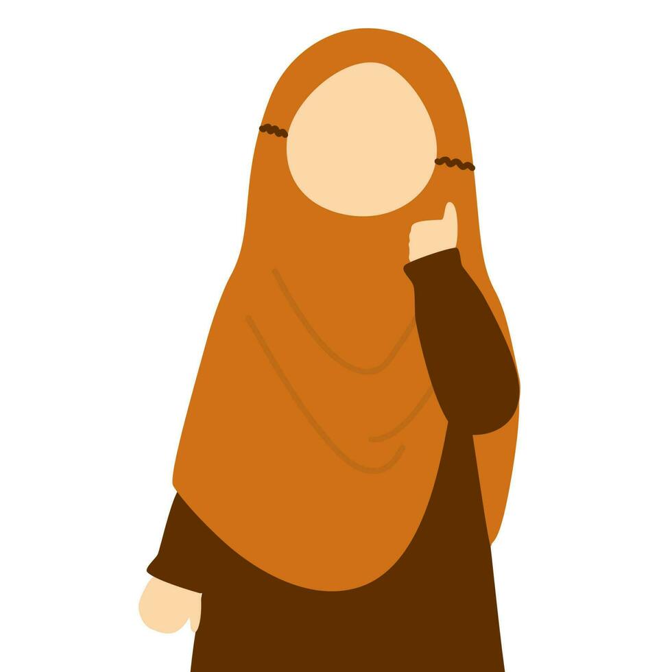 Cute muslim girl wearing hijab vector