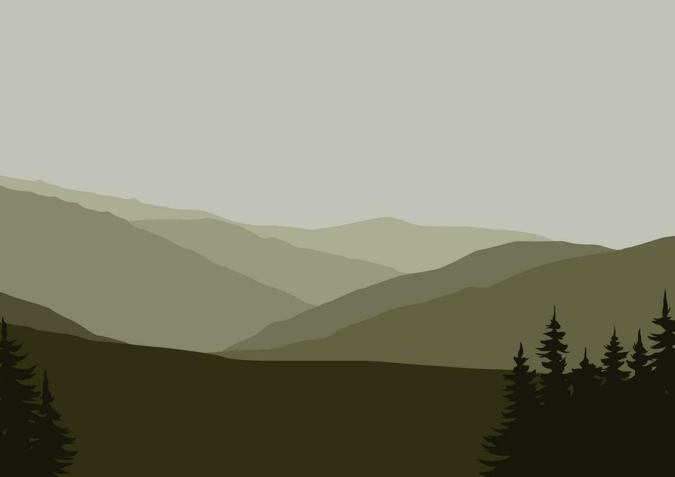 forest and mountains vector illustration design