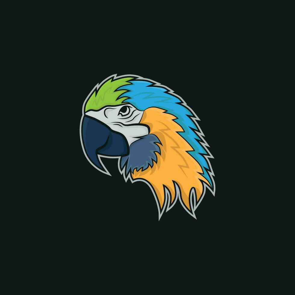 Parrot Head Logo. This logo can be used for mascots, cartoons, sports, etc. This logo has the meaning of intelligence, communication and loyalty. vector