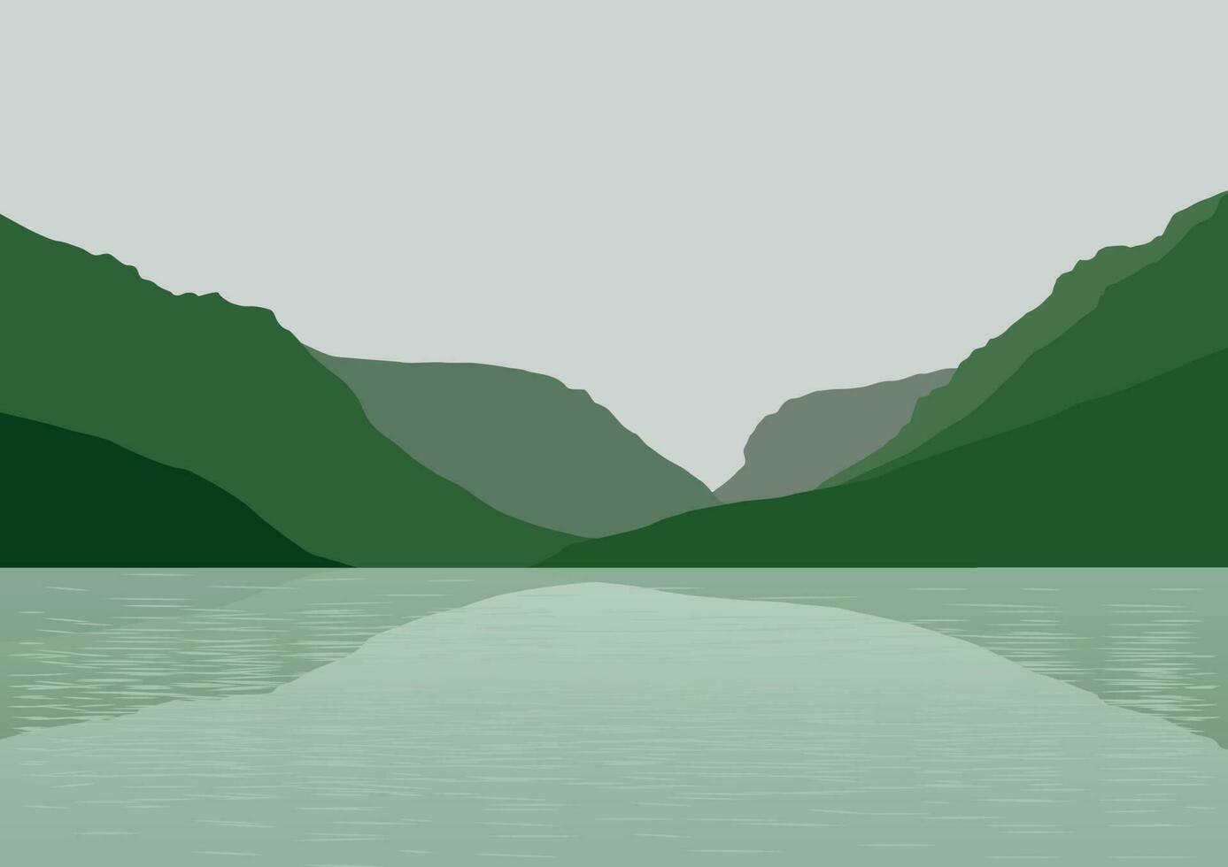 hermosa lago y montañas vector ilustración diseño