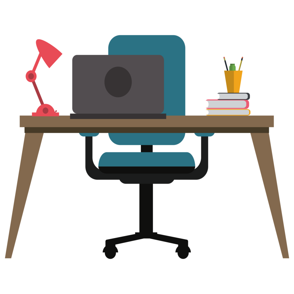 Free Business Office Desk With Computer 23353702 PNG with Transparent