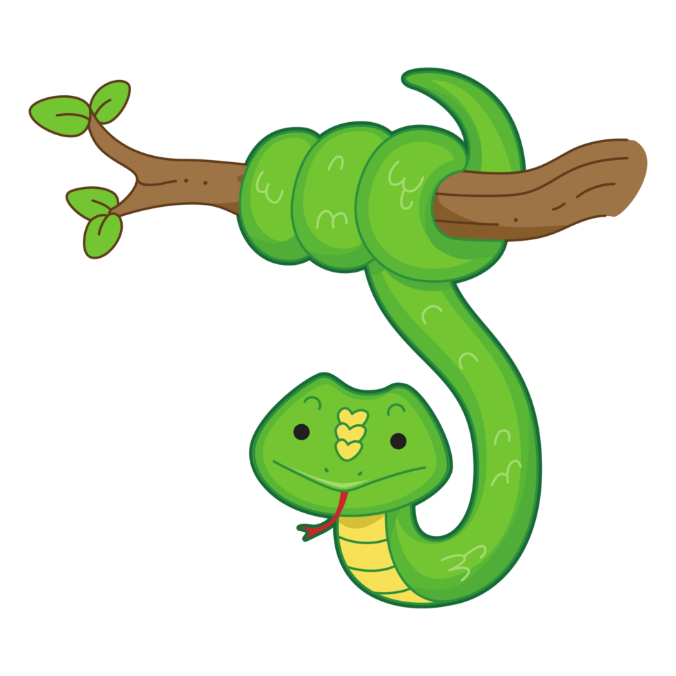 Cartoon tree snakes. Anaconda on a tree 23353724 PNG