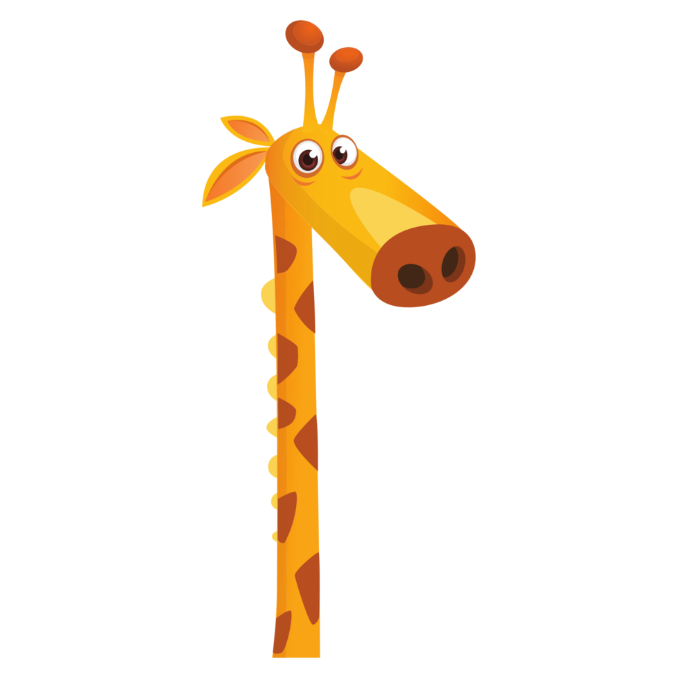 Free Cute Giraffe Head Cartoon Illustration 23353857 PNG with
