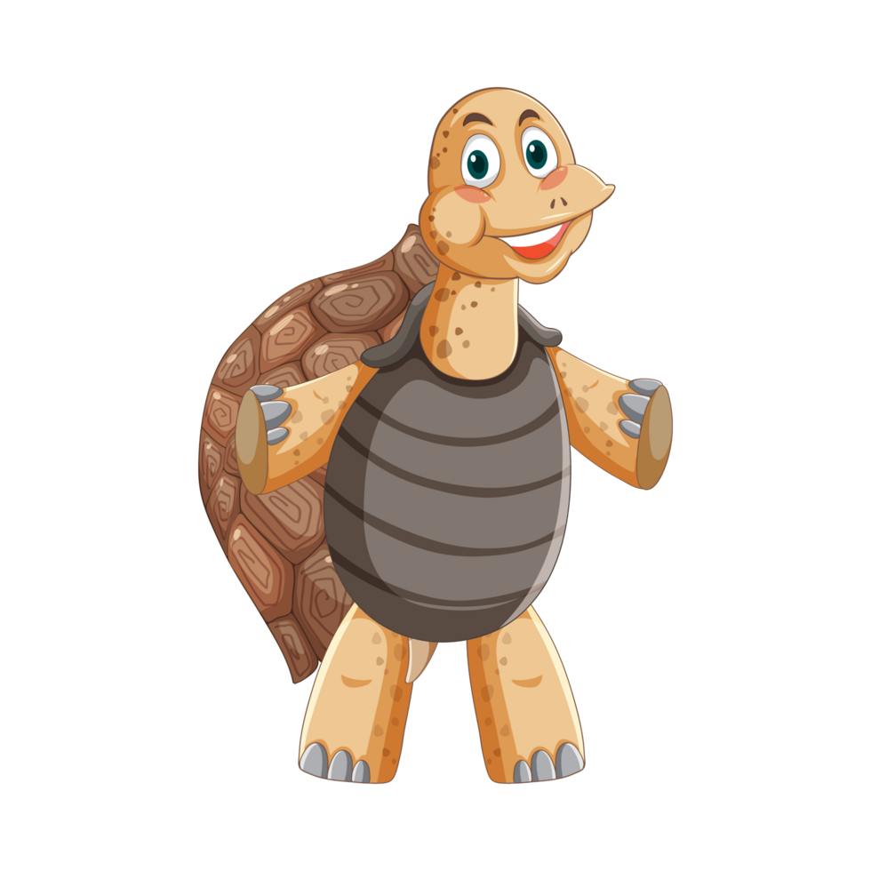 Free Tortoise with brown shell cartoon character 23353876 PNG with