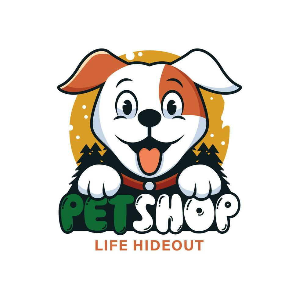 dog character logo, logo premium petshop template. vector