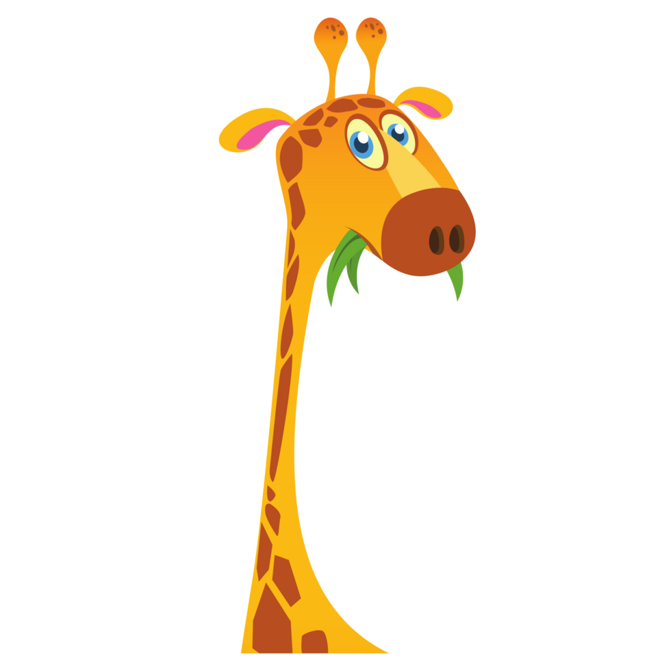 Free Cute Giraffe Head Cartoon Illustration 23353936 PNG with