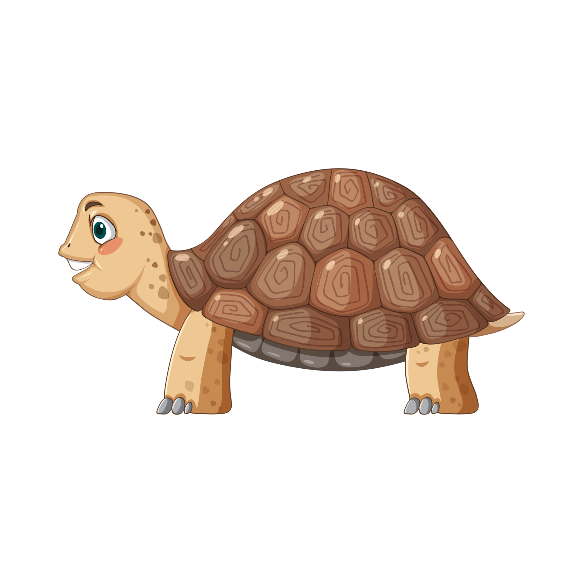 Free Side view of tortoise with brown shell in cartoon style 23353970