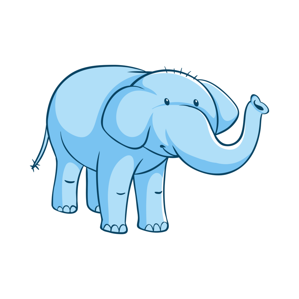 Free Blue elephant cartoon illustration 23354106 PNG with Transparent
