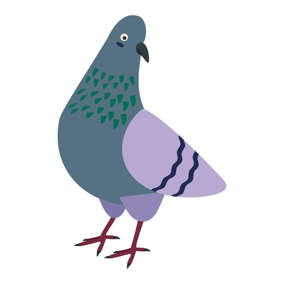 Cute, cartoon dove bird. Flat vector illustration.