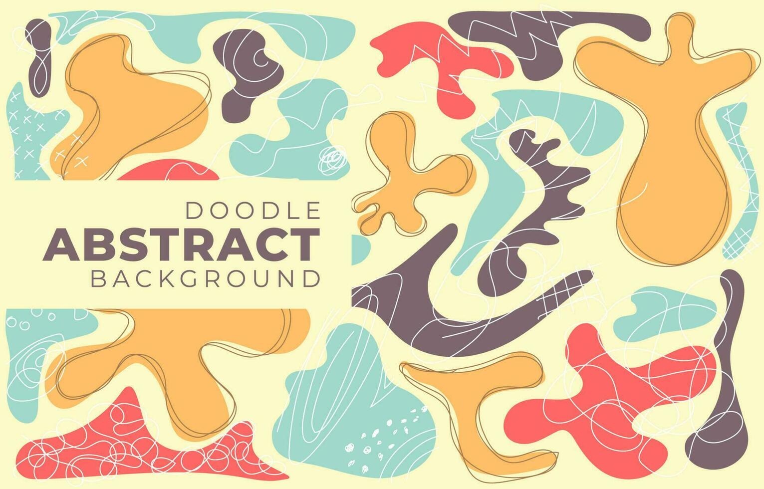 abstract colorful ornament doodle background decorative blob design element vector