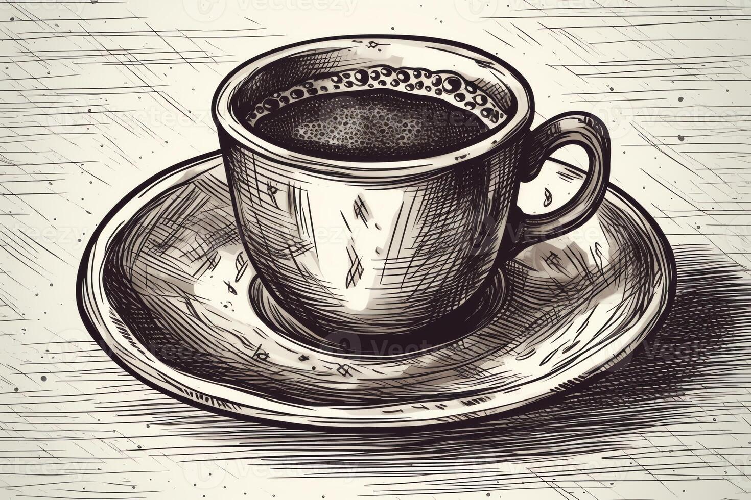 Coffee mug hand drawn illustration. photo