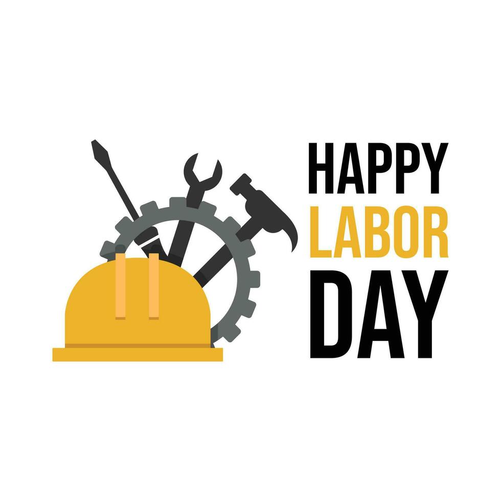 Happy labor day background. Labor Day celebration banner with text - Labor Day. Vector illustration