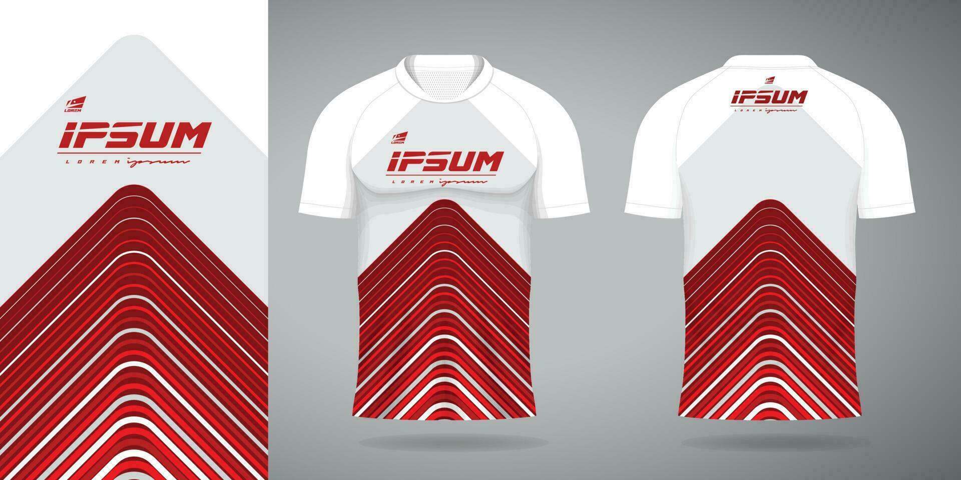 red white jersey sport uniform shirt design template vector