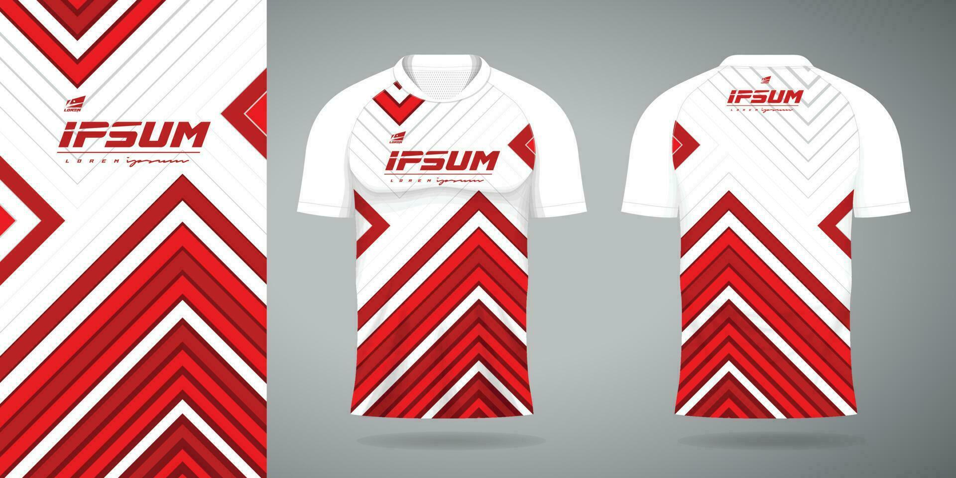 rojo blanco jersey deporte uniforme camisa diseño modelo vector