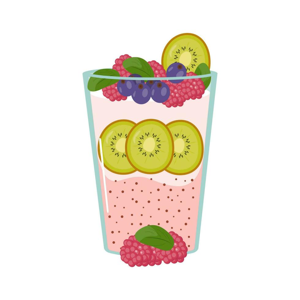 Fruit dessert isolated on a white background. vector