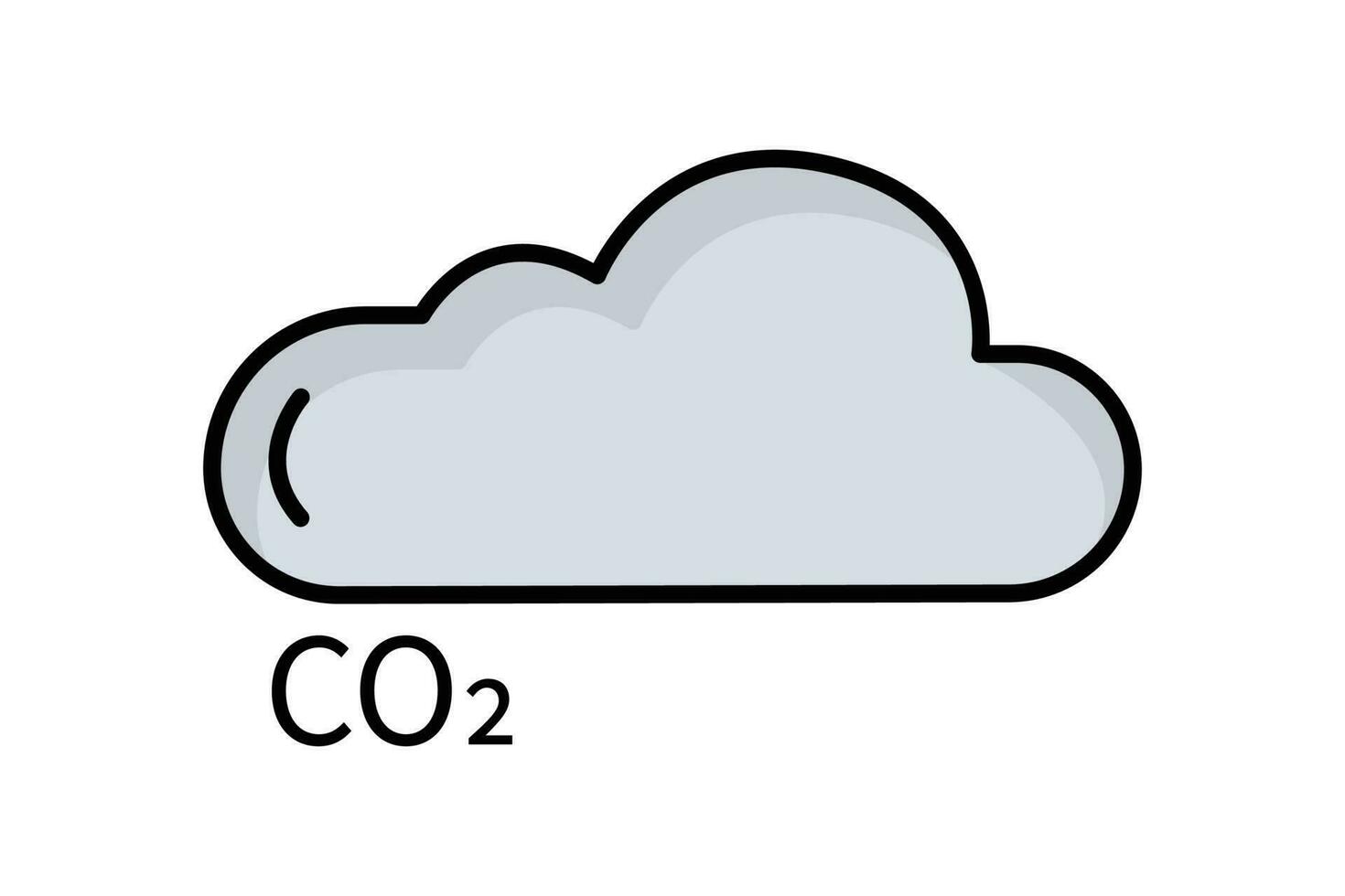 Carbon dioxide icon illustration. icon related to global warming, CO2. Flat line icon style, lineal color. Simple vector design editable