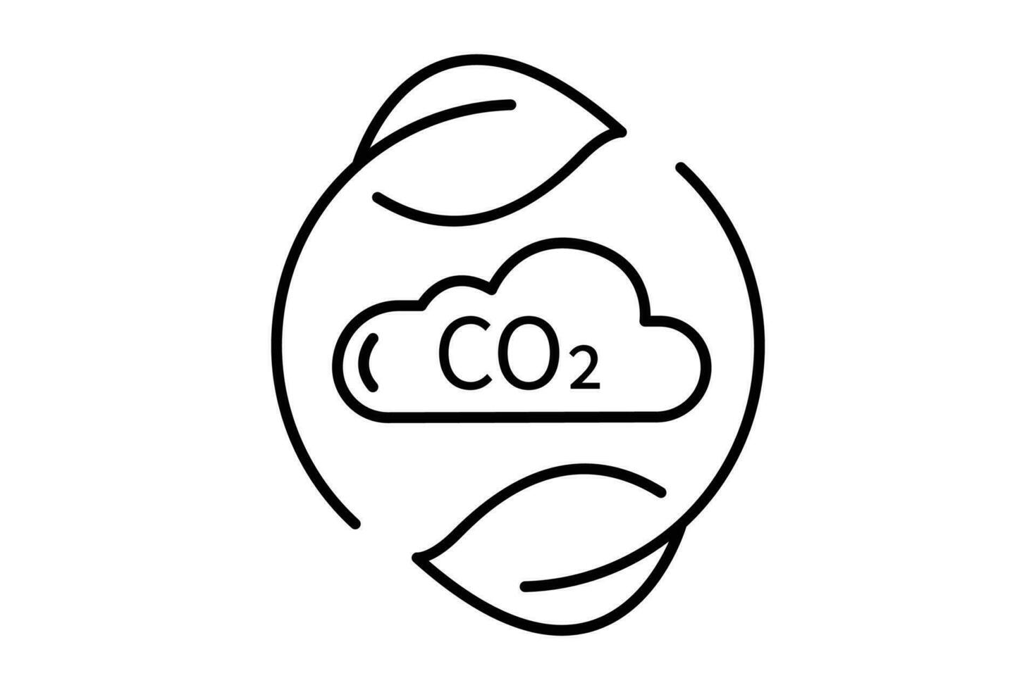 Carbon dioxide emission reduction icon illustration. icon related to global warming, CO2. Line icon style. Simple vector design editable