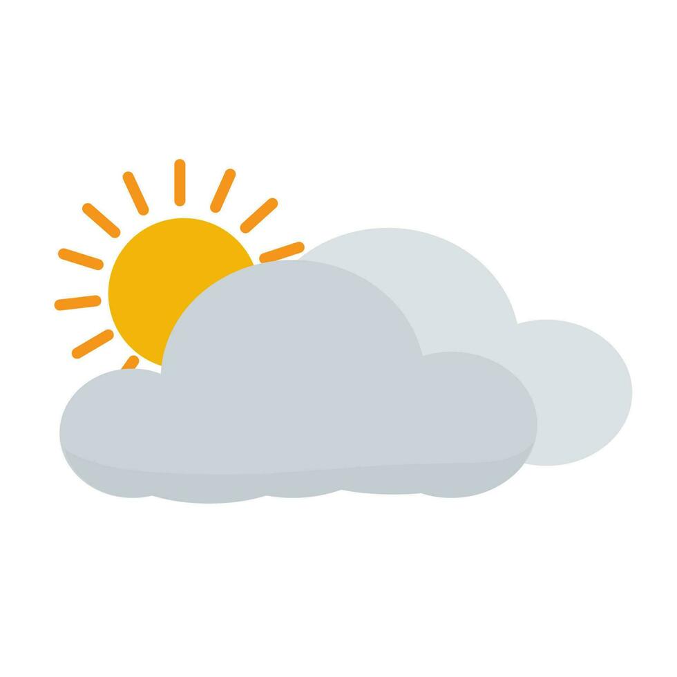 Cloud and sun vector illustration weather icon