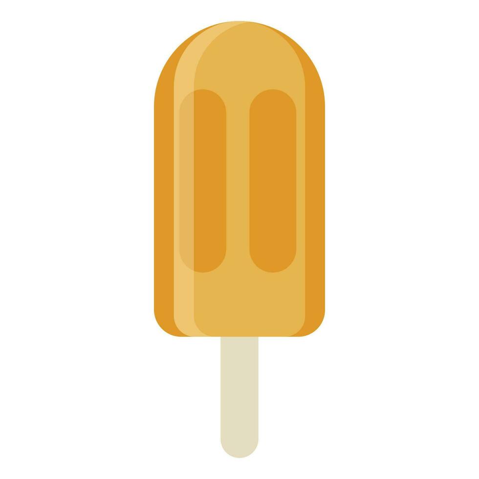Yellow mango pop stick ice-cream vector illustration icon