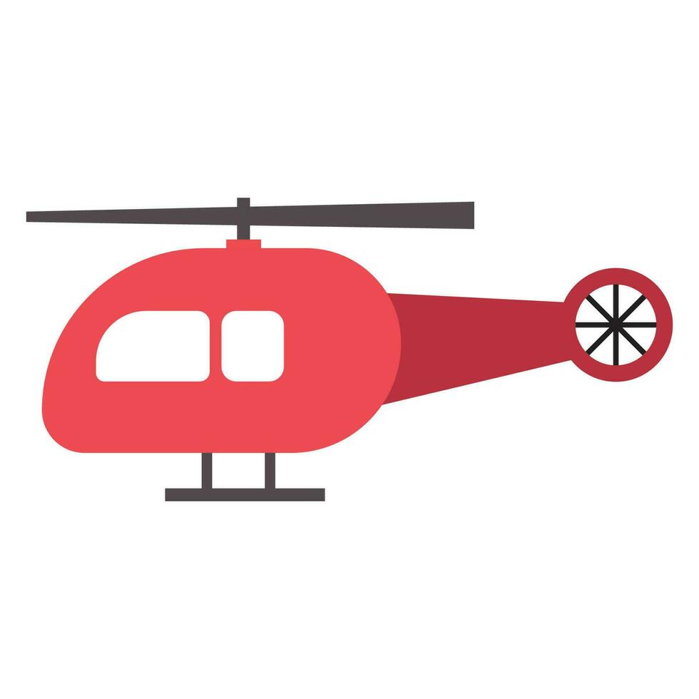 Red helicopter vector illustration icon