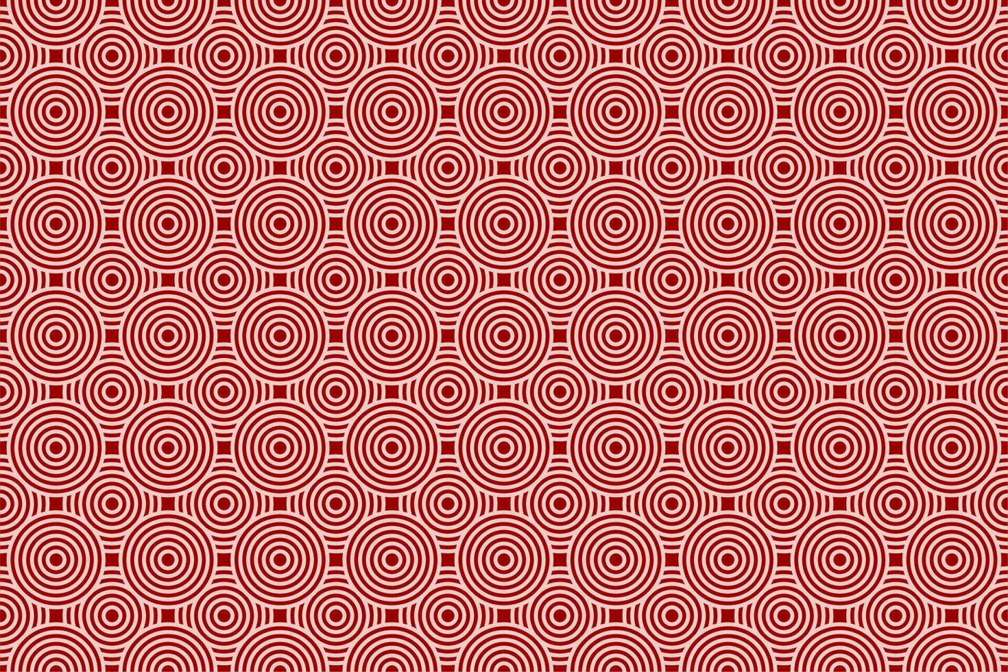 Chinese and Japanese seamless pattern on red background. Lunar new year background. Rounded texture geometric pattern . vector