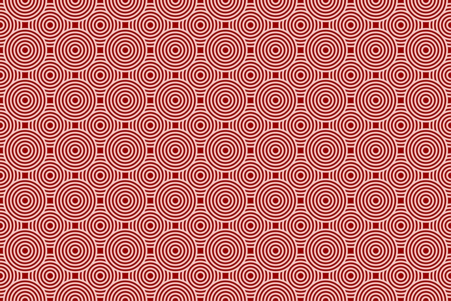 Chinese and Japanese seamless pattern on red background. Lunar new year background. Rounded texture geometric pattern . vector