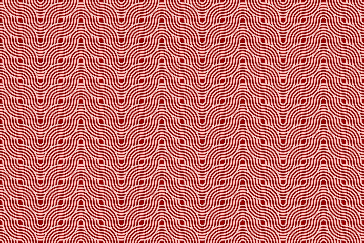 Chinese and Japanese seamless pattern on red background. Lunar new year background. Rounded texture geometric pattern . vector