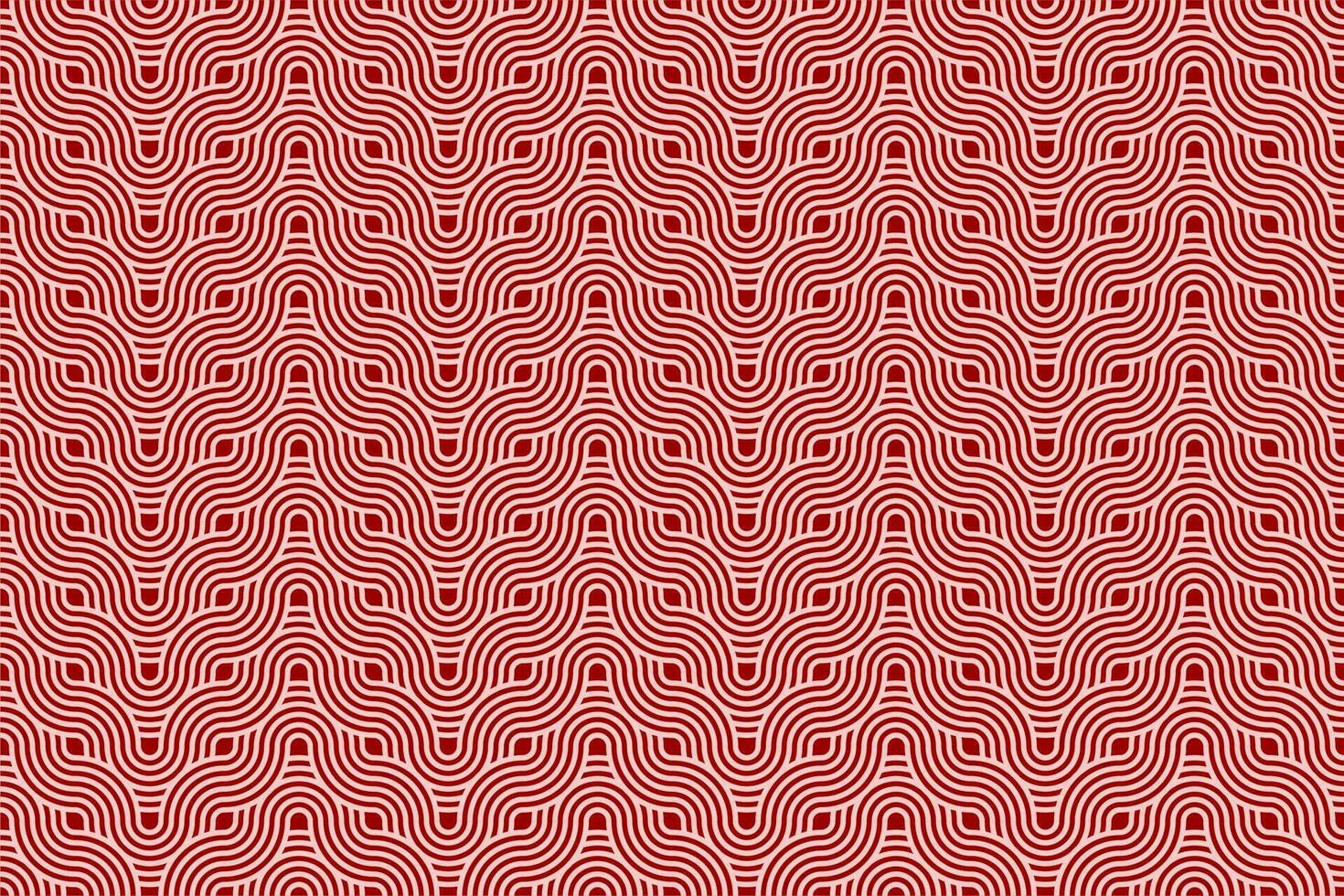 Chinese and Japanese seamless pattern on red background. Lunar new year background. Rounded texture geometric pattern . vector