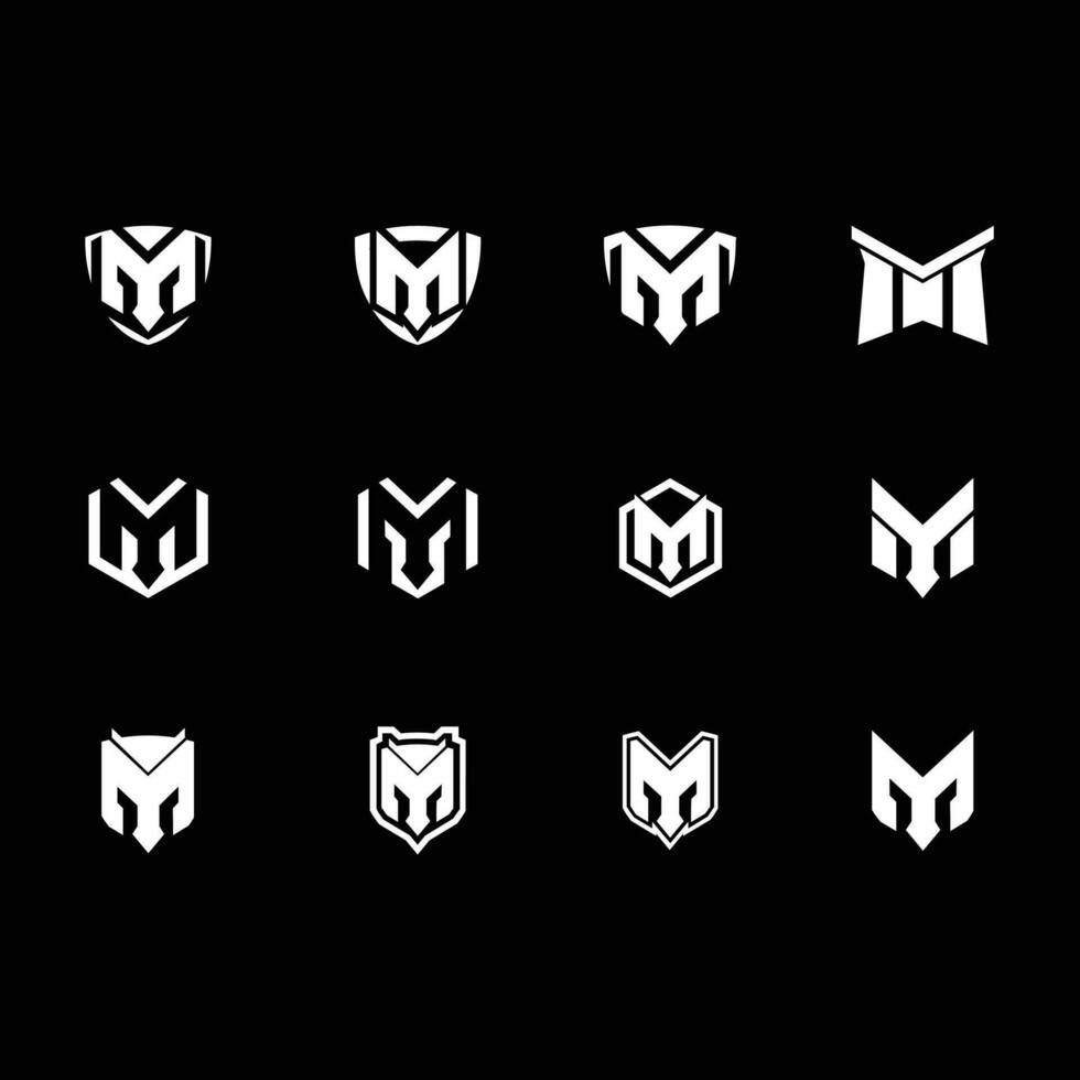 Set initial M logo illustration vector