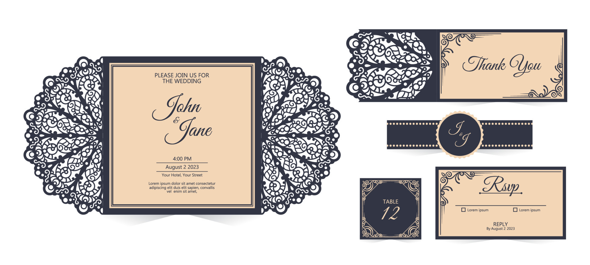 Laser Cut Invitation 23354705 Vector Art at Vecteezy